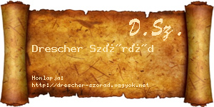 Drescher Szórád névjegykártya